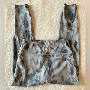 Gray Tie Dye Leggings Medium NWOT